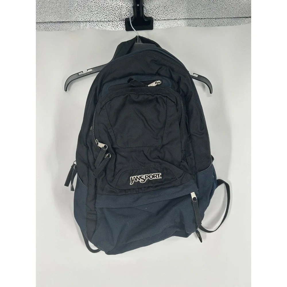 JanSport Cool Student Backpack Black Logo‎ Airlift Adjustable Shoulder Straps